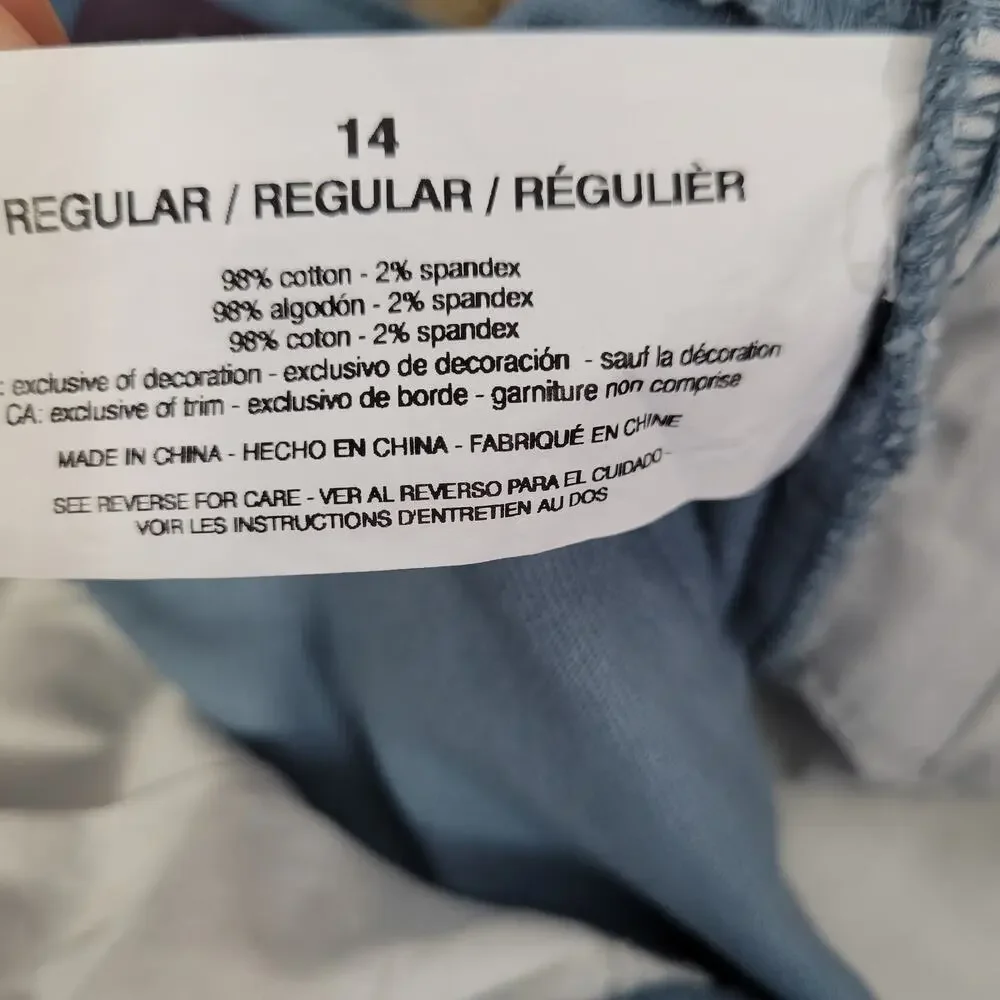 Gloria Vanderbilt Amanda Supreme Stretch Jeans sz 14 Blue Coastal Classic New